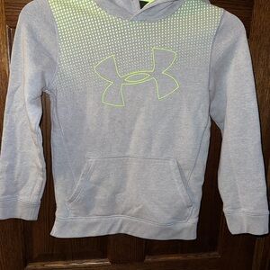 Under Armour Light Gray Hoodie with Bright Yellow Logo